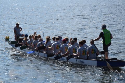 Emsdrachen auf dem Baldeneysee beim Drachenbootrennen 2025 in Essen