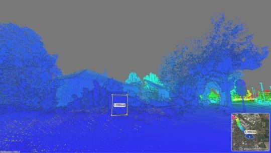 Punktwolke, die mit dem mobile Mapping aufgenommen wurde